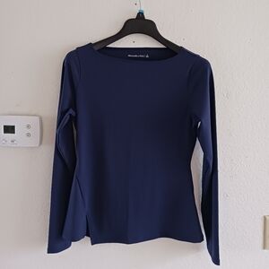 Abercrombie‎ & Fitch Navy Long Sleeve Boatneck  Top